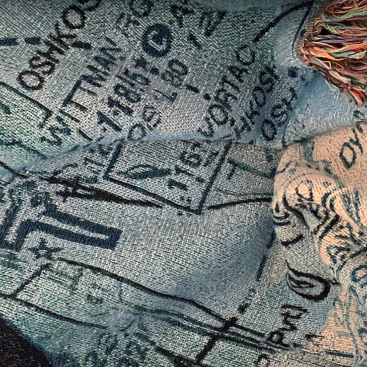 Custom FAA Sectional Blanket Whitman Airport KOSH