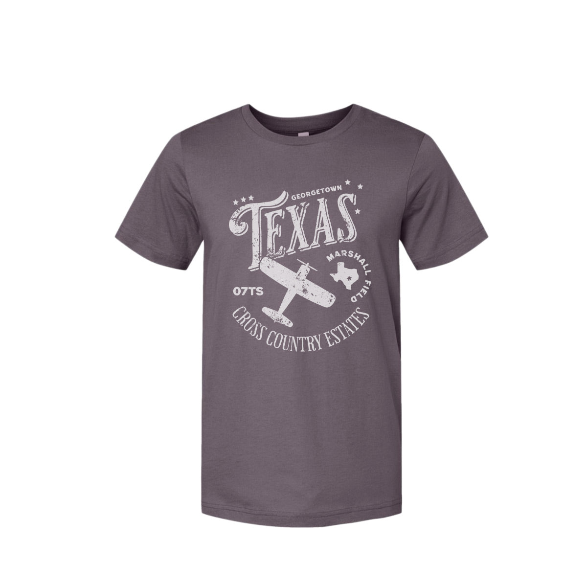 Custom Texas airport shirt featuring aviation-inspired design with Texas-themed graphics and airport branding for travel and gift shop merchandise.