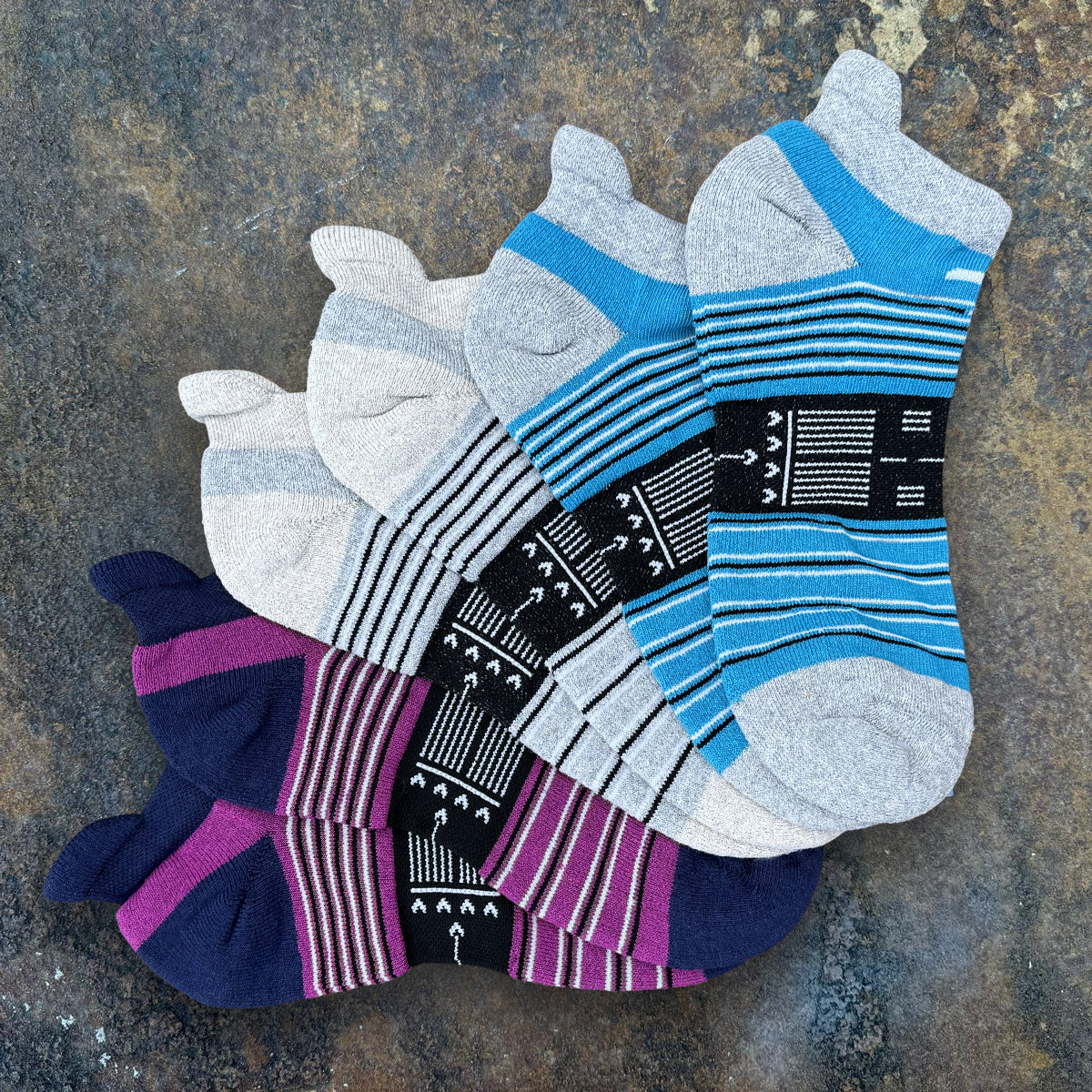 3-pack of eco performance athletic socks with stripes