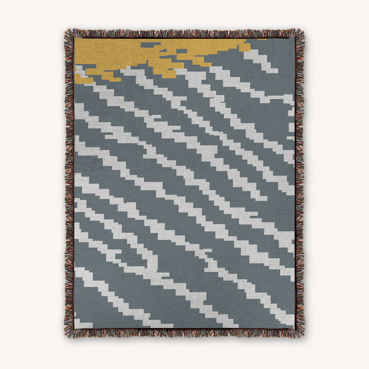 100% Cotton woven throw blanket with modern warbird pattern