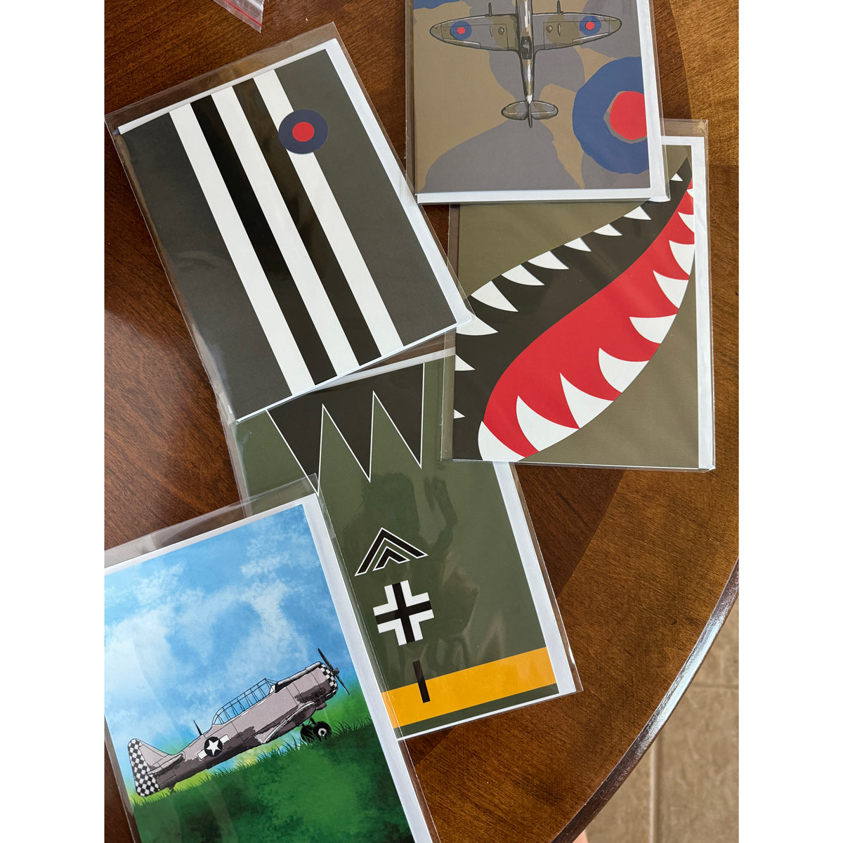 Illustrated WWII warbird greeting cards 5x7