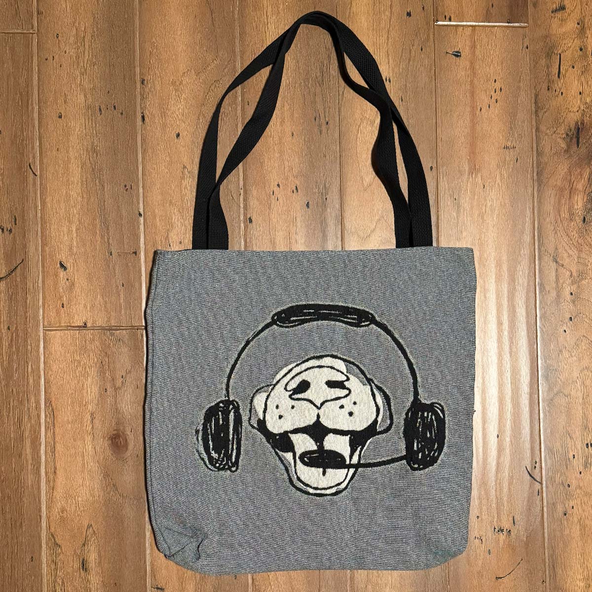 Woven tote with dog nose and aviation headset