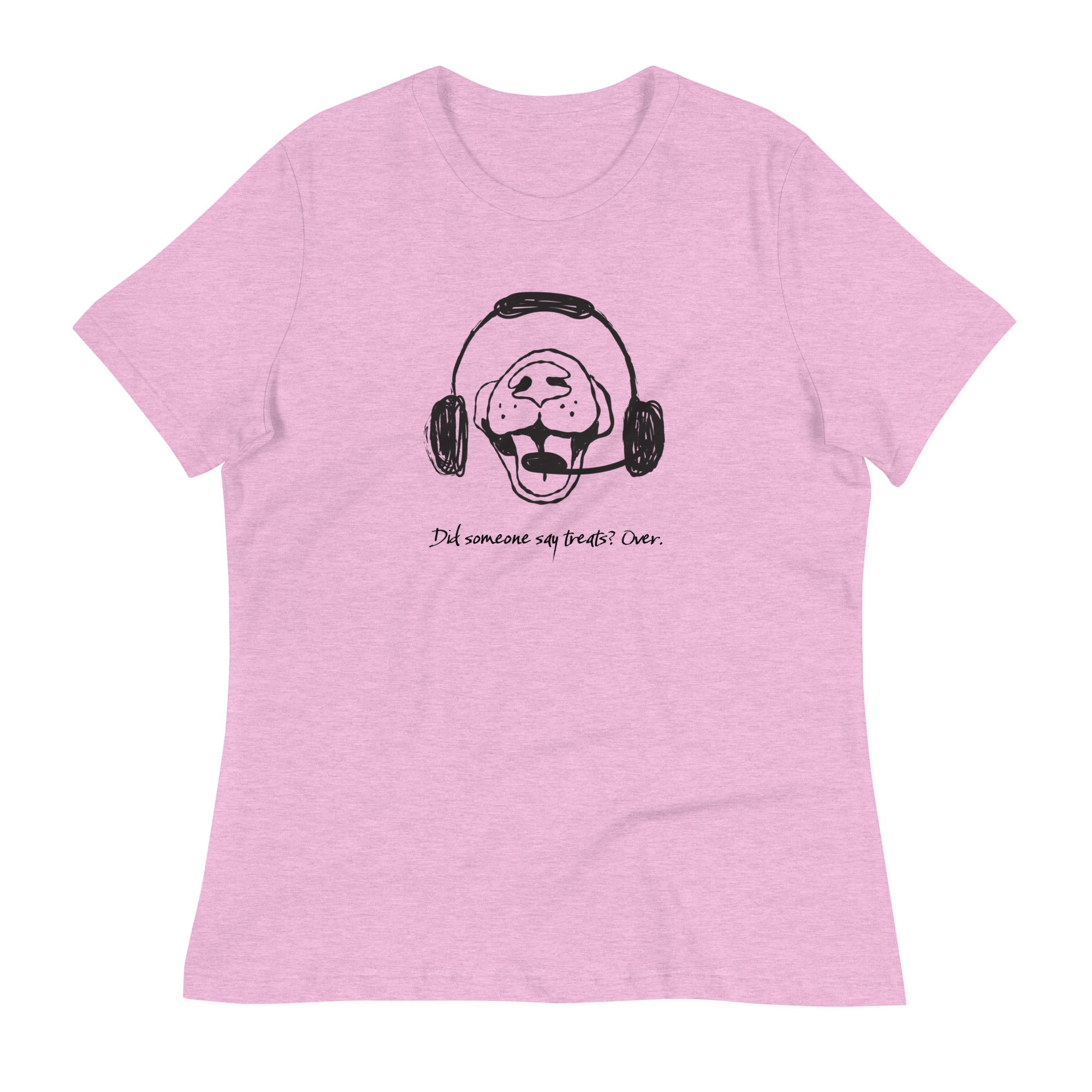 Dog nose with aviation headset ladies t-shirt Did Someone Say Treats?